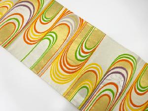 アンティーク　観世水模様織り出し袋帯（着用可）